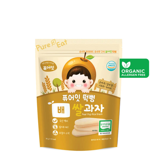 PURE-EAT Organic Pear Pop Rice Snack (30g)