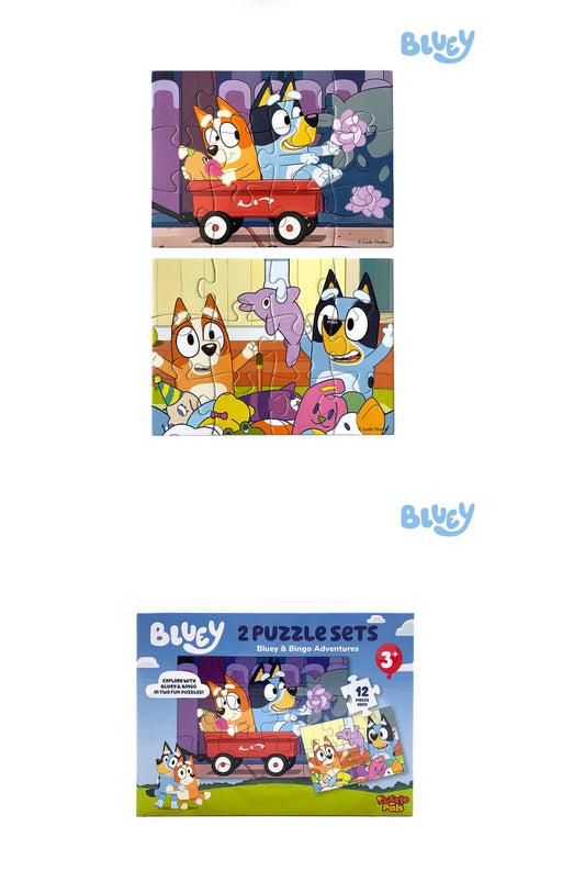 Puzzle Pals Bluey & Bingo Adventures Jigsaw Puzzles (2 sets x 12 pcs)