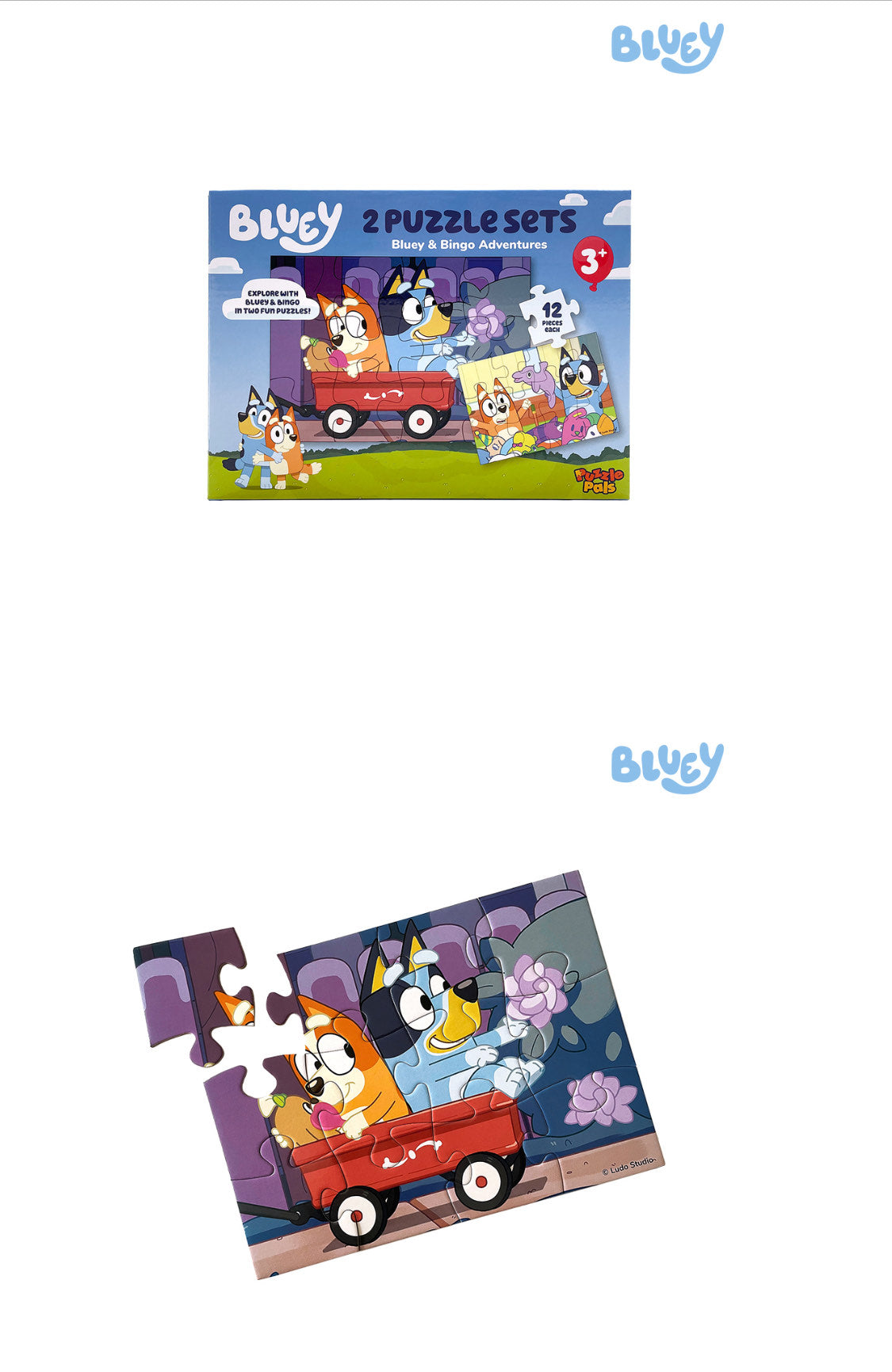 Puzzle Pals Bluey & Bingo Adventures Jigsaw Puzzles (2 sets x 12 pcs)