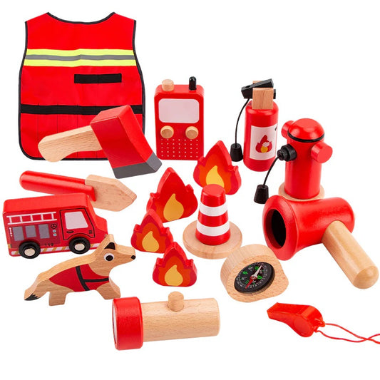 Pierre's Farm Children's Firefighter Wooden Playset