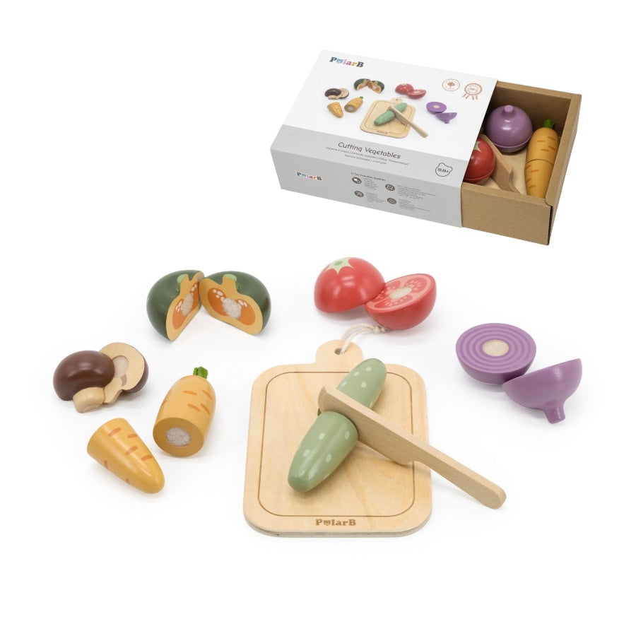 PolarB Wooden Cutting Vegetable Toy