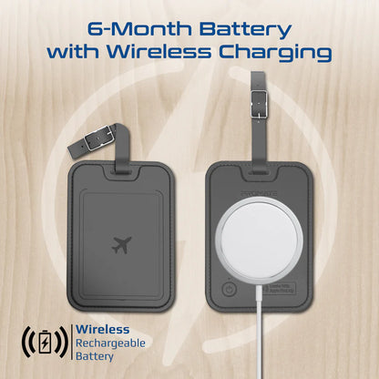 Promate HushTag Anti-Loss Slim Leather Luggage Tag with Smart Tracking