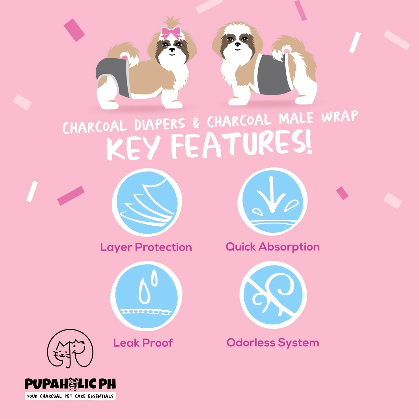 Pupaholic PH Charcoal Female Diapers