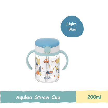 Richell AQ Clear Straw Bottle Mug/Straw Cup 200 R