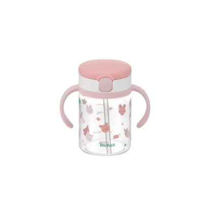 Richell AQ Clear Straw Bottle Mug/Straw Cup 200 R