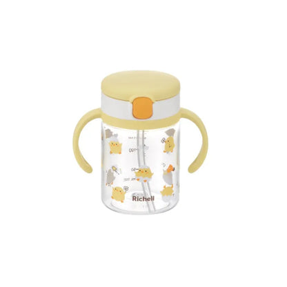 Richell AQ Clear Straw Bottle Mug/Straw Cup 200 R