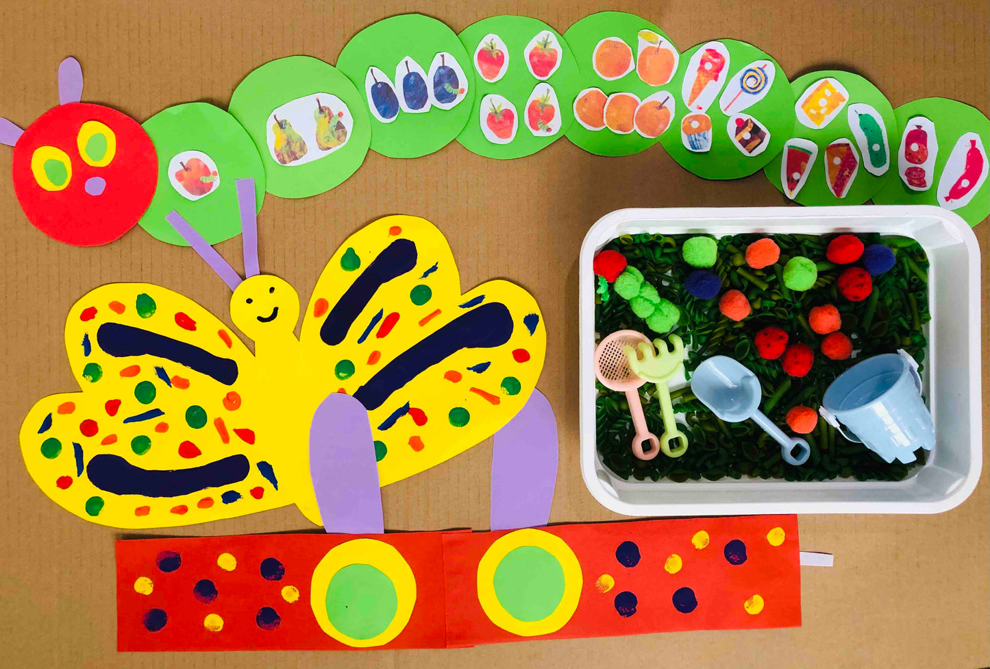 Sensory Play Manila Munching Caterpillar