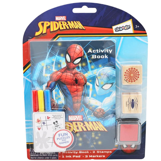 Skoodle Spider-man Activity Book with Wooden Stampers