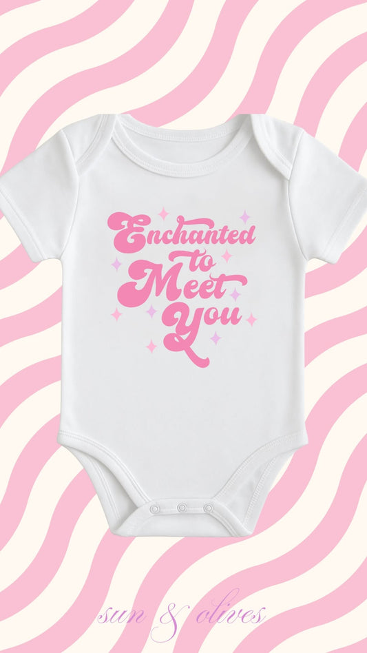 Sun and Olives Baby Onesie - Enchanted to Meet You