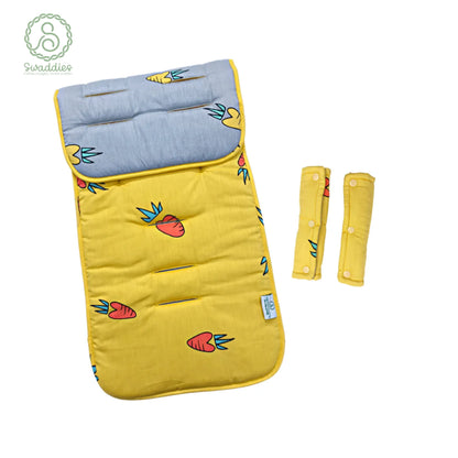 Swaddies Universal Reversible Stroller Pads with Strap Covers