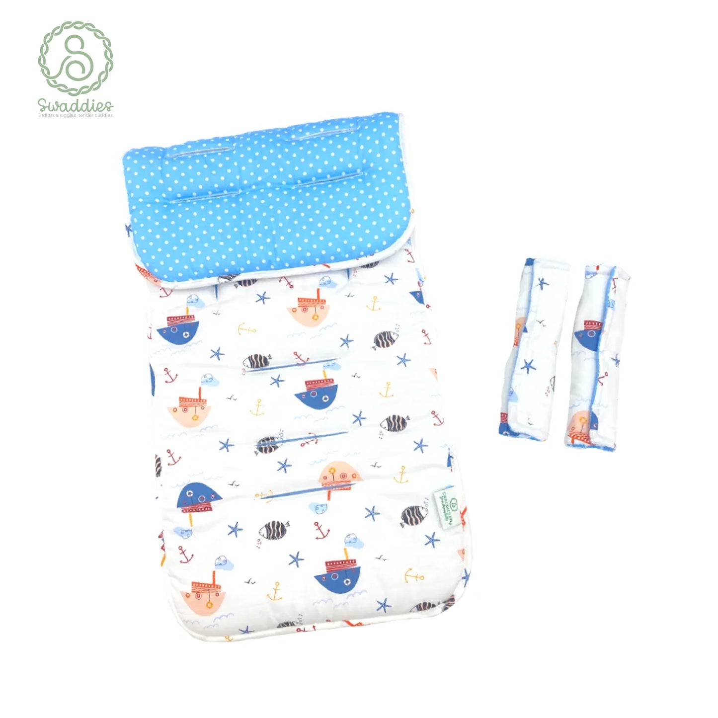Swaddies Universal Reversible Stroller Pads with Strap Covers