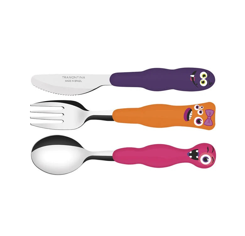 Tramontina Monster Kids 3-Piece Cutlery Set