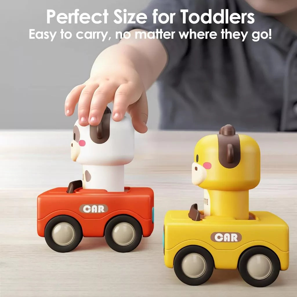 The Kiddie Concept Press and Go Animal Toy Car