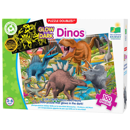 The Learning Journey Puzzle Doubles Glow in the Dark - Dinos