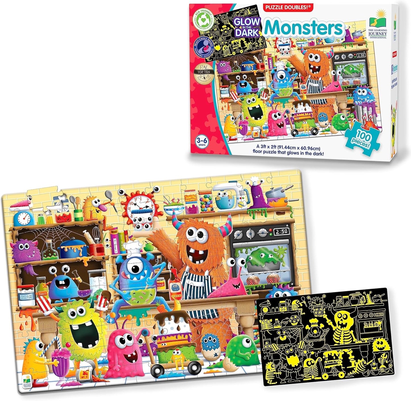 The Learning Journey Puzzle Doubles Glow in the Dark - Monster
