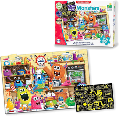 The Learning Journey Puzzle Doubles Glow in the Dark - Monster