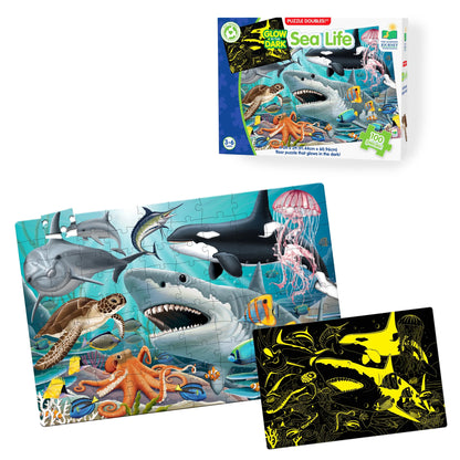 The Learning Journey Puzzle Doubles Glow in the Dark - Sea Life