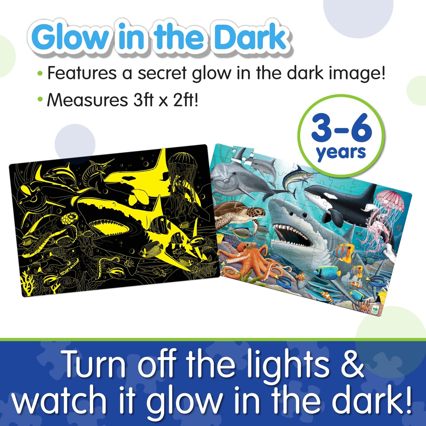 The Learning Journey Puzzle Doubles Glow in the Dark - Sea Life