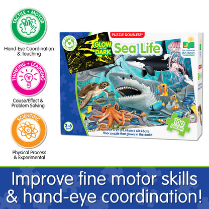 The Learning Journey Puzzle Doubles Glow in the Dark - Sea Life