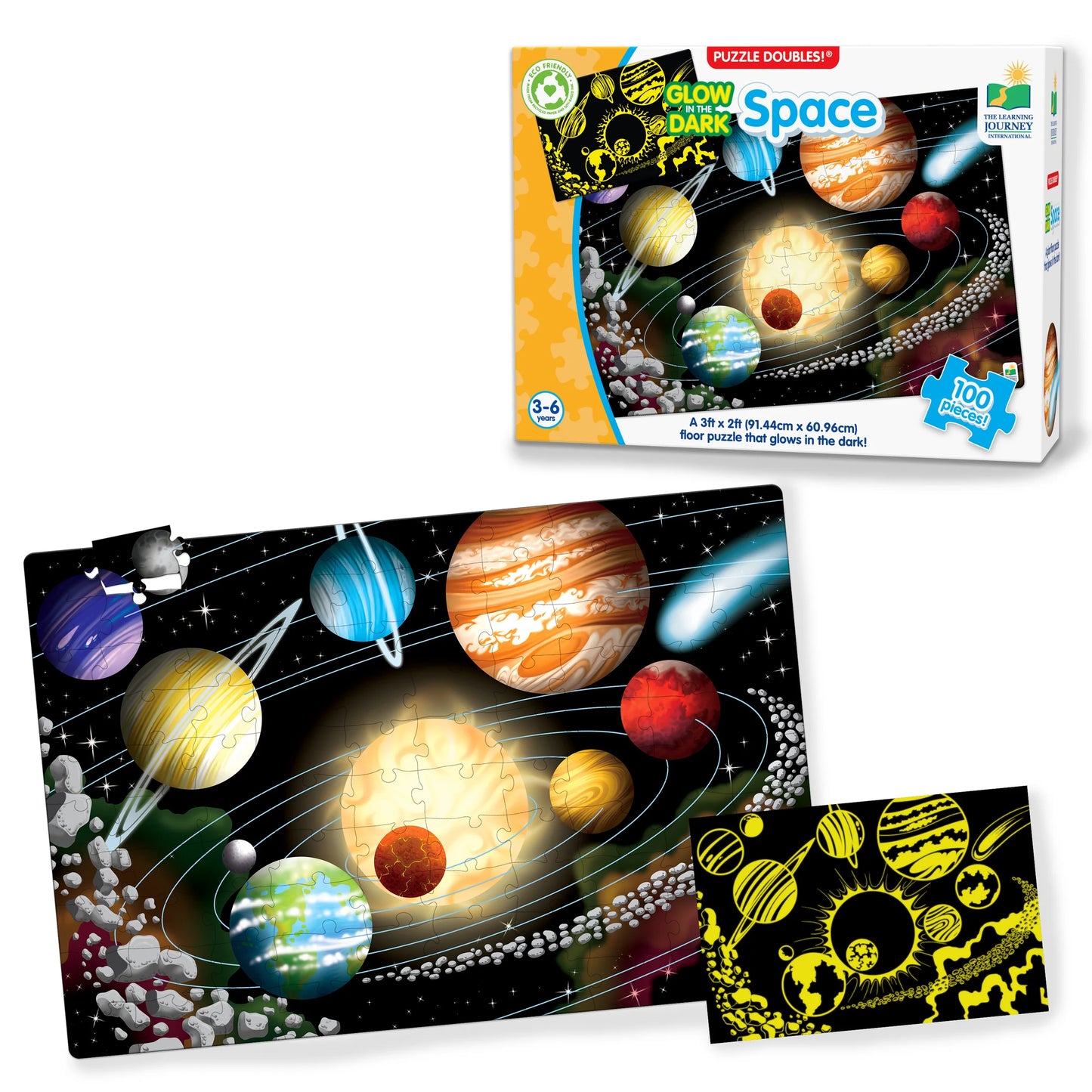 The Learning Journey Puzzle Doubles Glow in the Dark - Space