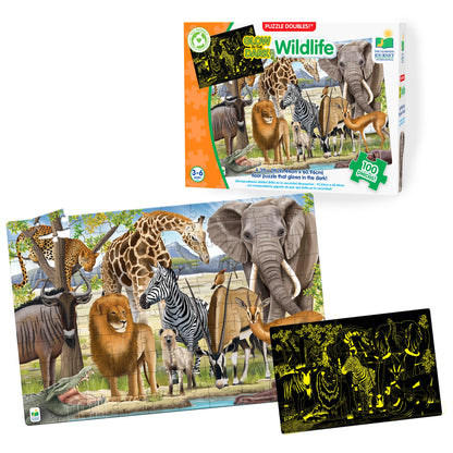 The Learning Journey Puzzle Doubles Glow in the Dark - Wildlife