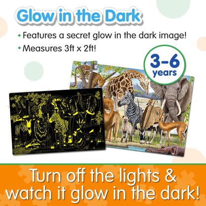 The Learning Journey Puzzle Doubles Glow in the Dark - Wildlife