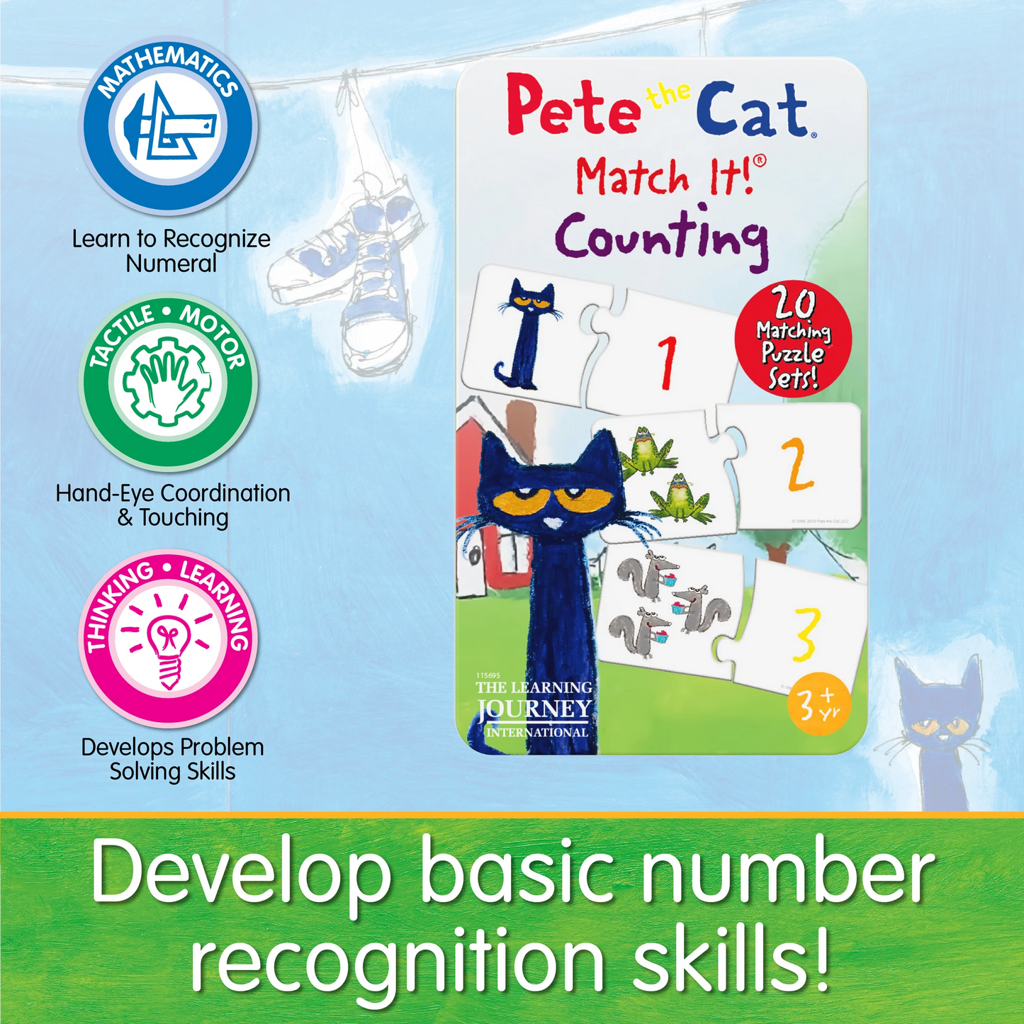 The Learning Journey Pete the Cat Match It! Tin - Counting