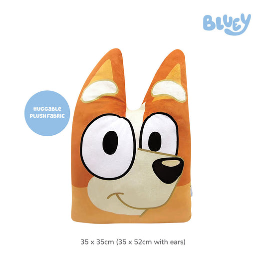 Totsafe Bluey and Bingo Plush Pillow Collection - Bingo Kids 3D Ears Square Pillow