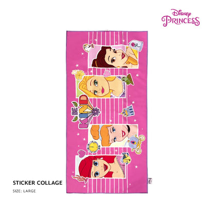 Totsafe Disney Marvel Quick Dry Microfiber Towels - Disney Princess Sticker Collage