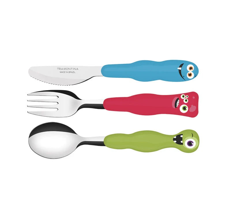 Tramontina Monster Kids 3-Piece Cutlery Set