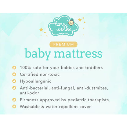 Tiny Winks Baby Premium Foam Mattress - Custom Sizes (Pre-order)