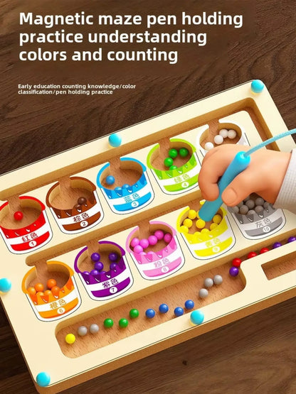 The Kiddie Concept Magnetic Color and Number Ball Maze