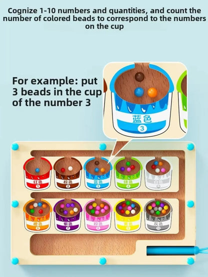 The Kiddie Concept Magnetic Color and Number Ball Maze