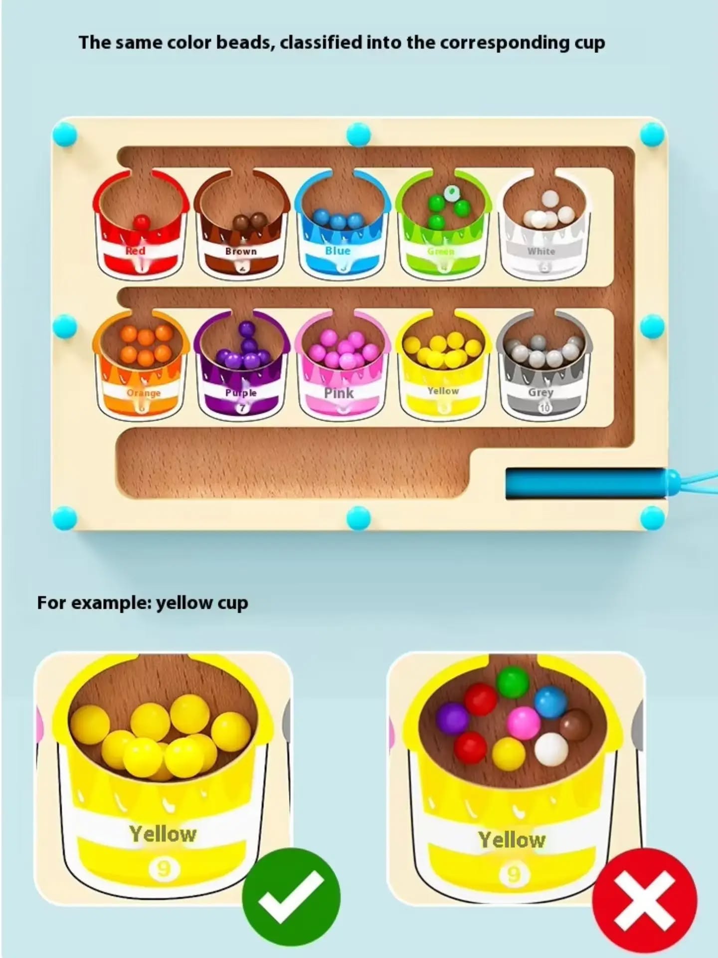 The Kiddie Concept Magnetic Color and Number Ball Maze