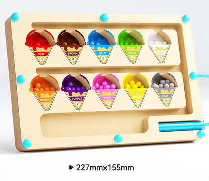 The Kiddie Concept Magnetic Color and Number Ball Maze