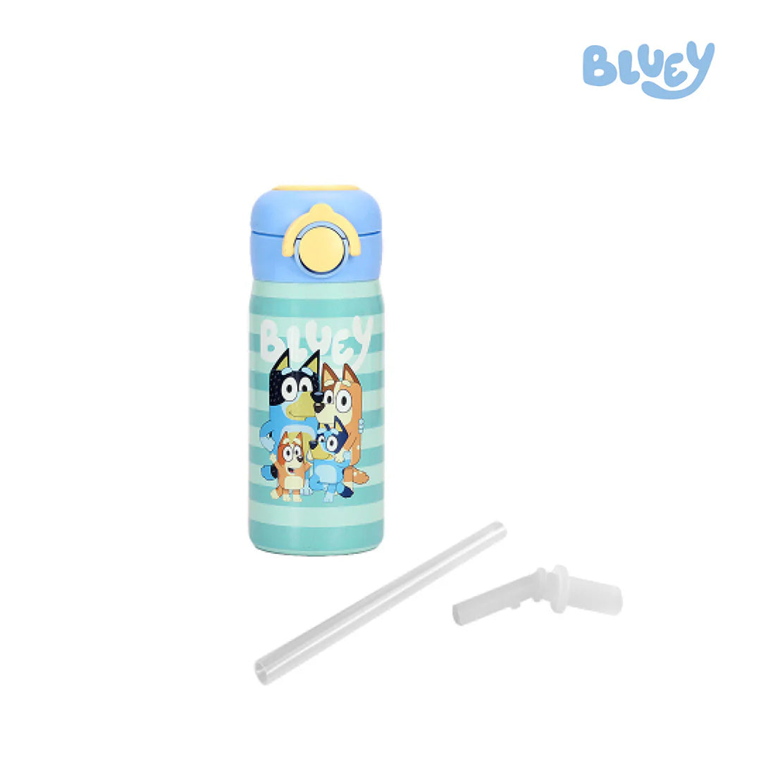 Totsafe Bluey Kids Stainless Steel Insulated Sippy Bottle 350mL (with extra sippy & straw replacement)