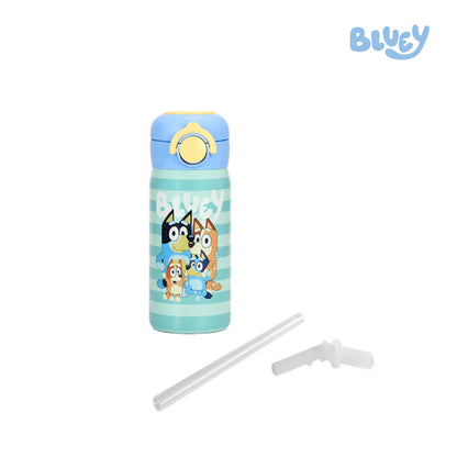 Totsafe Bluey Kids Stainless Steel Insulated Sippy Bottle 350mL (with extra sippy & straw replacement)
