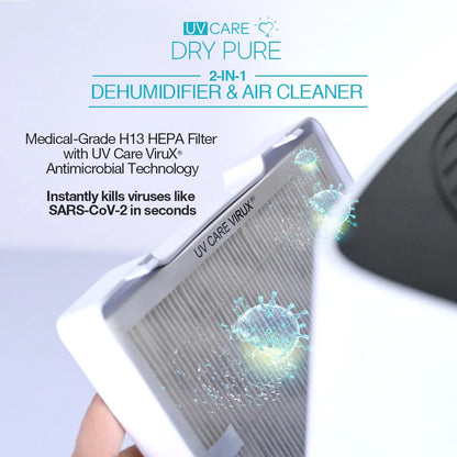 UV Care Dry Pure 2-in-1 Dehumidifier & Air Cleaner - 12L