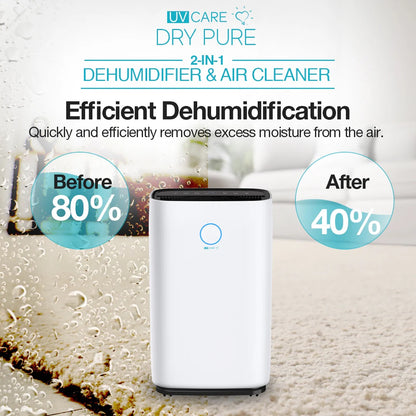 UV Care Dry Pure 2-in-1 Dehumidifier & Air Cleaner - 12L