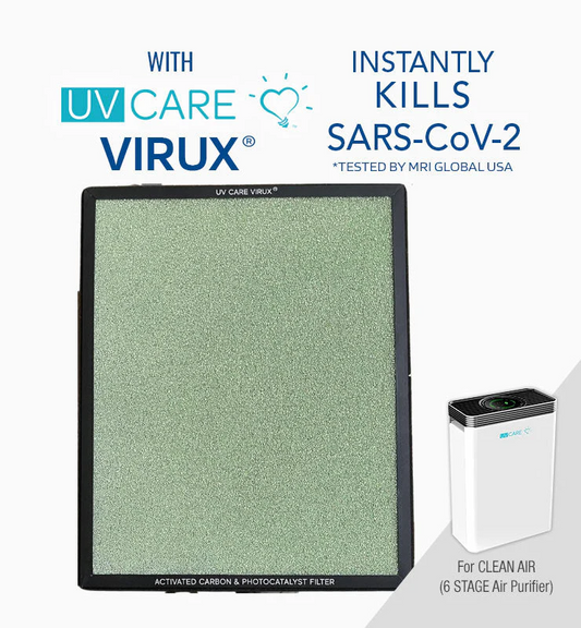 Replacement Filter w/ Medical Grade H14 HEPA Filter & ViruX Patented Technology for the UV Care Clean Air Purifier 6 Stage