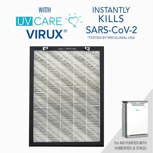 UV Care Biodegradable Medical Grade H14 HEPA Replacement Filter w/ ViruX Patented Technology for the UV Care Air Purifier with Humidifier