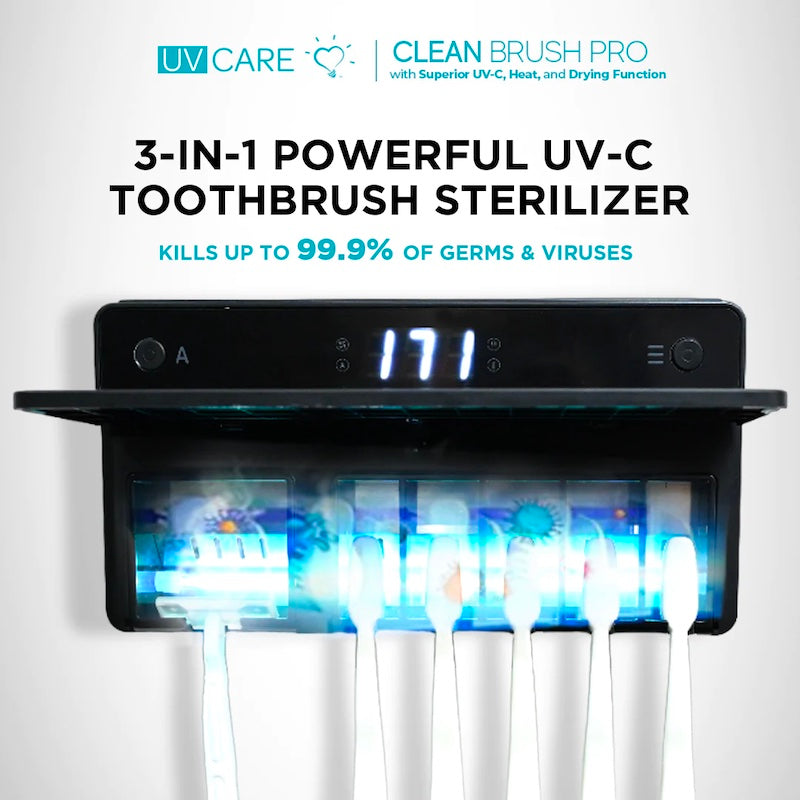 UV Care Clean Brush Pro 3-in-1 Powerful UVC Toothbrush Sterilizer