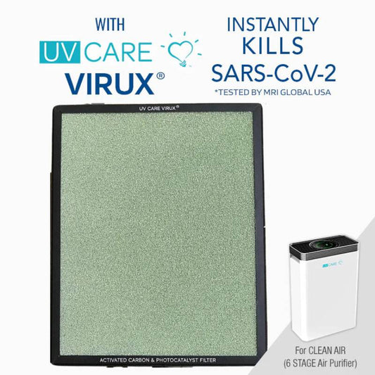 UV Care Filter Replacement with Medical Grade H13HEPA Filter & ViruX Patented Technology for UV Care 6-Stage Air Purifier