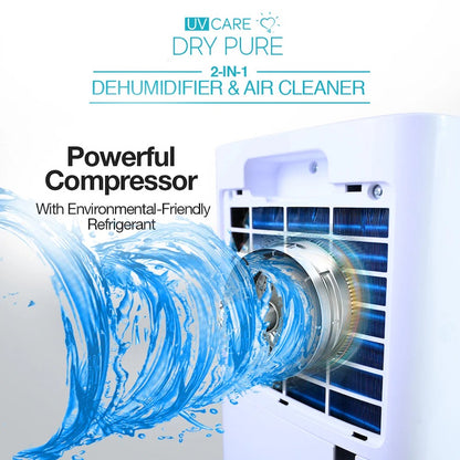 UV Care Dry Pure 2-in-1 Dehumidifier and Air Cleaner - 20L