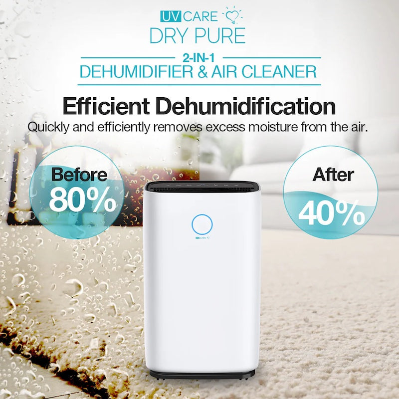 UV Care Dry Pure 2-in-1 Dehumidifier and Air Cleaner - 20L