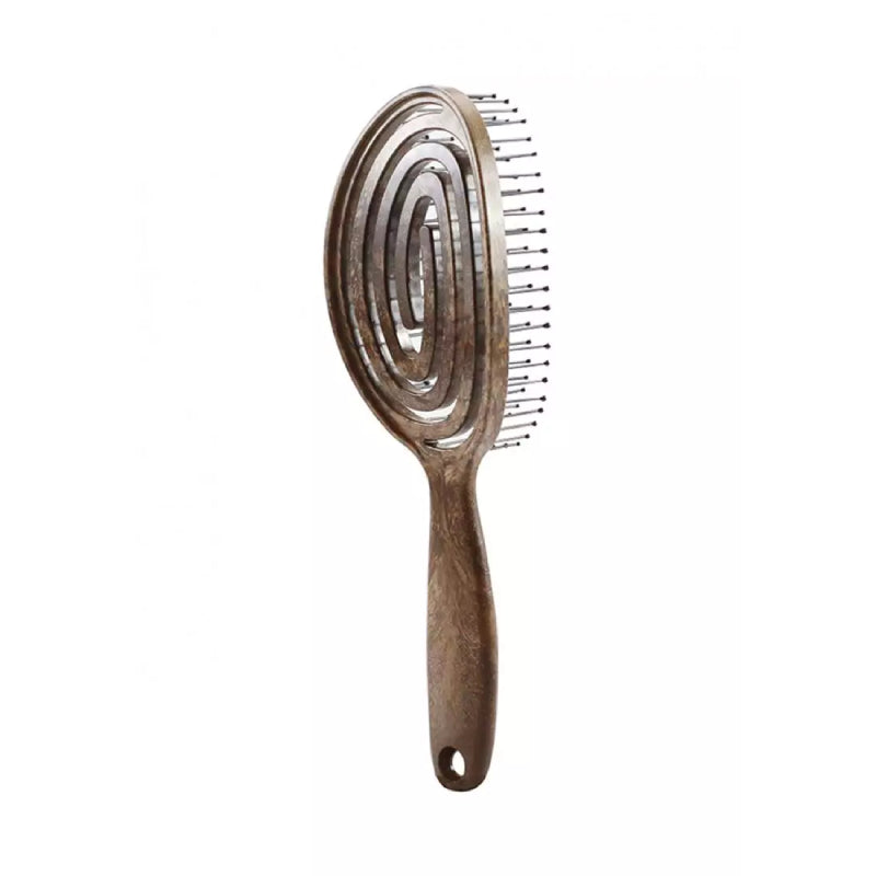 Yao Moving Round Hair Brush Wooden Texture (For Medium Length Hair)