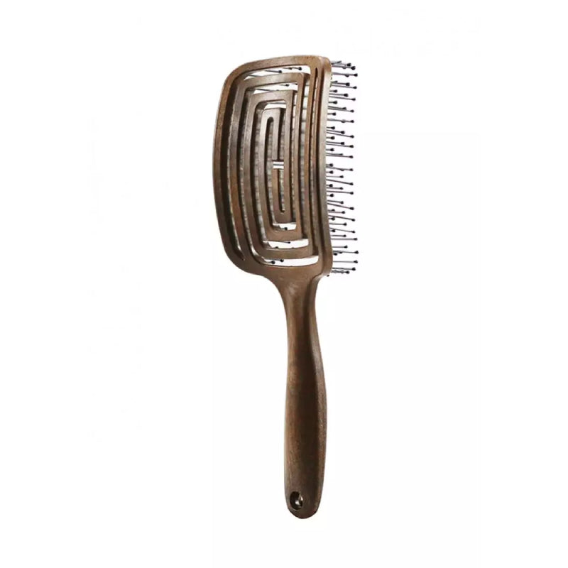 Yao Moving Hair Brush Square Wood Texture (For long length hair)