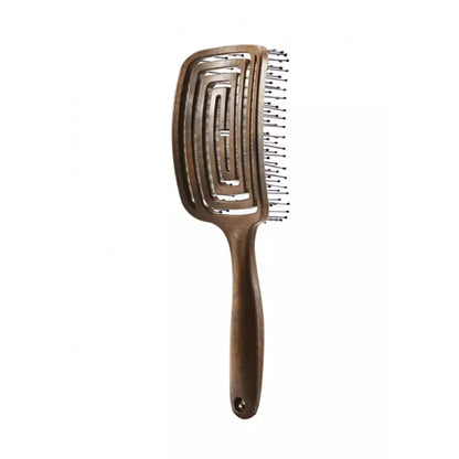 Yao Moving Hair Brush Square Wood Texture (For long length hair)