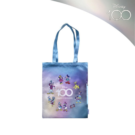 Zippies Lab Disney 100 Mickey and Friends Iridescent Reusable Tote (with side pocket)