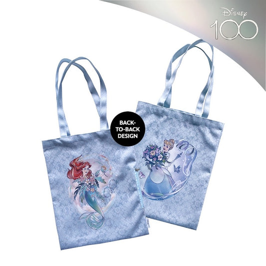 Zippies Lab Disney 100 Platinum Princess Front and Back Print Tote (with side pocket)